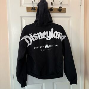 NWOT Disney Parks Disneyland Original Castle est 1955 zip up black hoodie